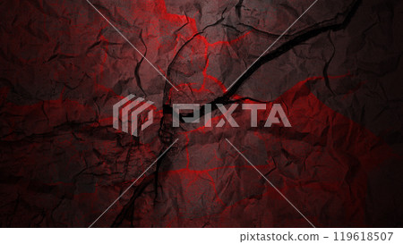Surface of black concrete wall with red stain and cracks and holes. Abstract pattern of concrete wall Surface of black concrete wall with red stain and cracks and holes. Abstract pattern of concrete wall 119618507
