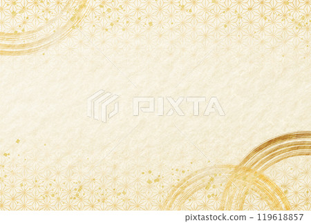 Gold, luxury, Japanese pattern, Japanese paper background, New Year's card 119618857