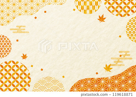 Autumn/Autumn leaves Japanese pattern, Japanese paper background, Year-end gift 119618871