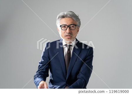 Businessman gray hair interview 119619000