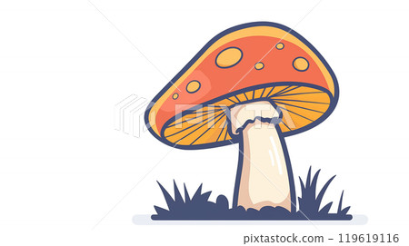 卡通蘑菇插画素材 119619116