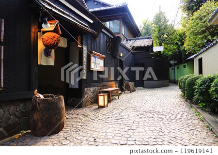 Back alleys of Kagurazaka: A charming stone-paved road. Back alleys of Kagurazaka: A charming stone-paved road. A famous spot in Shinjuku Ward, Tokyo. Back alleys of Kagurazaka: A charming stone-paved road. Back alleys of Kagurazaka: A charming stone-paved road. A famous spot in Shinjuku Ward, Tokyo. 119619141