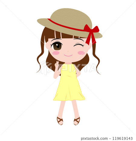 可愛的夏日女孩 119619143