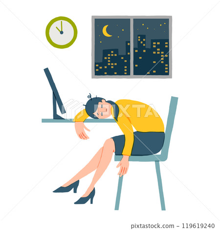 女人加班累倒在桌上 119619240