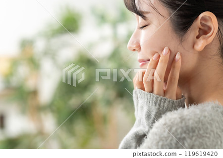 馬尾辮女人針織 119619420