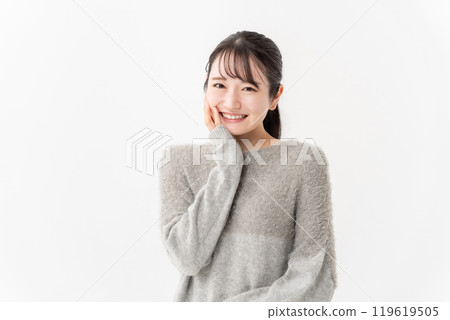 Woman with ponytail, knit Woman with ponytail, knit 119619505