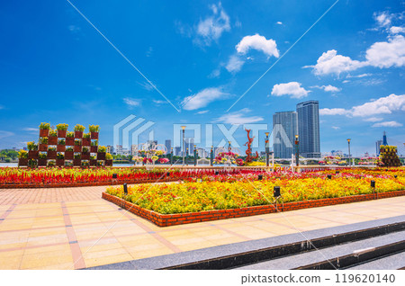 Han River embankment in Da Nang in Vietnam in the summer Han River embankment in Da Nang in Vietnam in the summer 119620140