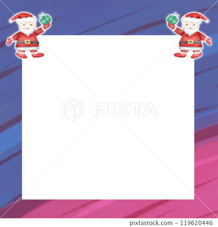 blue and pink abstract square frame decorated with santa claus  119620446