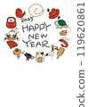 2025 New Year's card template 119620861