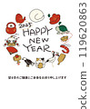 2025 New Year's card template 119620863