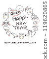 2025 New Year's card template 119620865