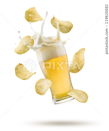 Potato chips and beer 119620882