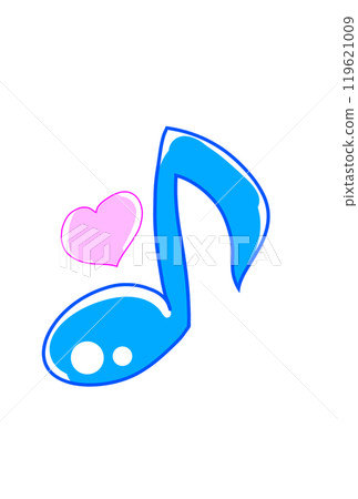 與粉紅色的心的音符 119621009