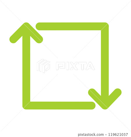Square clockwise arrow (yellow-green) Square clockwise arrow (yellow-green) 119621037