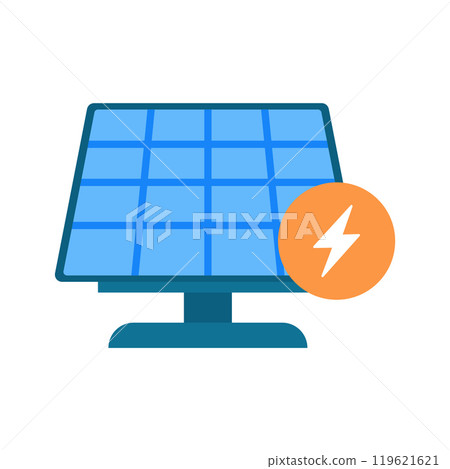 Solar panel line icon. Green clean energy and renewable resources. Sun energy. 119621621