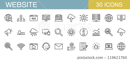 Line icon set for website and home page 119621760
