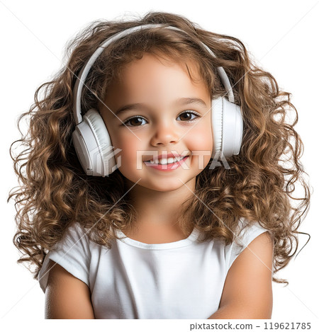 AI-generated item. Girl wearing headphones on a transparent background. AI-generated item. Girl wearing headphones on a transparent background. 119621785