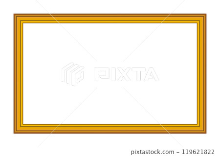 Squared golden vintage textured wooden frame for your design. Vintage cover. Place for text. Vintage antique gold beautiful frames for paintings or photographs. Template vector illustration Squared golden vintage textured wooden frame for your design. Vintage cover. Place for text. Vintage antique gold beautiful frames for paintings or photographs. Template vector illustration 119621822