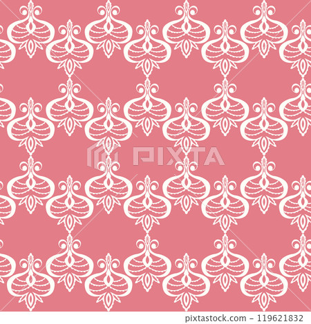 Seamless vintage pattern with curls. Wallpaper in the style of Baroque. Floral ornament. Ethnic tribal background. Vector illustration, template design for cloth, packaging, card, fabric Seamless vintage pattern with curls. Wallpaper in the style of Baroque. Floral ornament. Ethnic tribal background. Vector illustration, template design for cloth, packaging, card, fabric 119621832