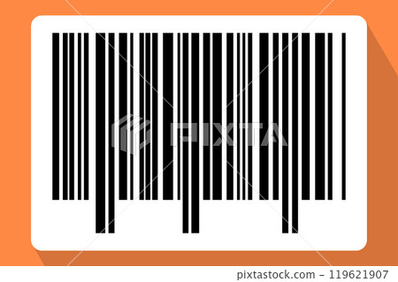 Barcode isolated on color background. Code stripes sticker. Barcode labels, customers qr code Barcode isolated on color background. Code stripes sticker. Barcode labels, customers qr code 119621907