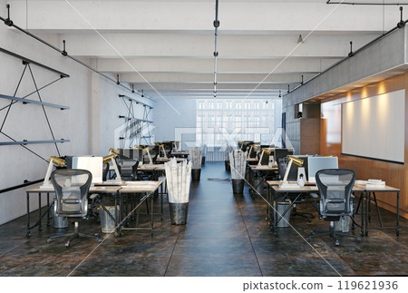 Open industrial office space Open industrial office space 119621936