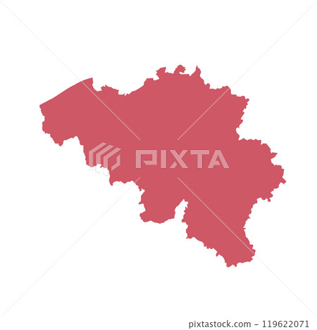 Map of Belgium, sign silhouette. World Map Globe. Vector Illustration isolated on white background. Europe continent 119622071