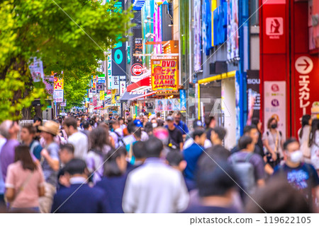 Tokyo cityscape in Japan in October. Inbound tourism continues... Akihabara bustling with foreign tourists = 24th 119622105