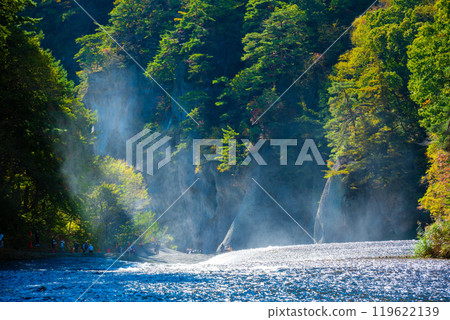 Oriental Niagara Waterfall of Fukiwari that splashes 119622139