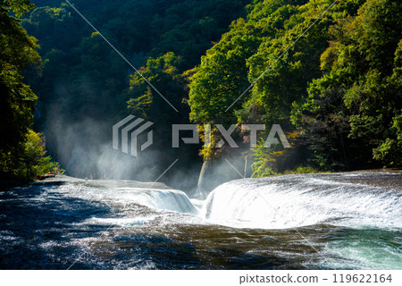 Oriental Niagara Waterfall of Fukiwari that splashes Oriental Niagara Waterfall of Fukiwari that splashes 119622164
