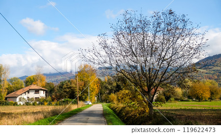 Beautiful Landscape Of Countryside In Autumn In Meylan, Grenoble, France. 119622473