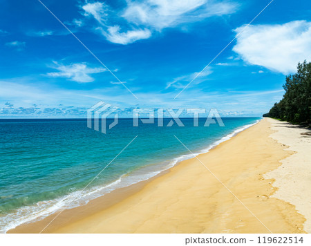 Beautiful sea summer landscape in high travel season in Thailand, Nature sky sea background,High angle view seascape nature view 119622514