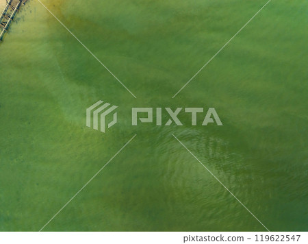 Top view sea surface summer landscape in high travel season,Nature sea background,High angle view seascape nature view 119622547