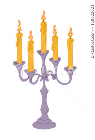 Ancient or mystical hand drawn candlestick 119622621