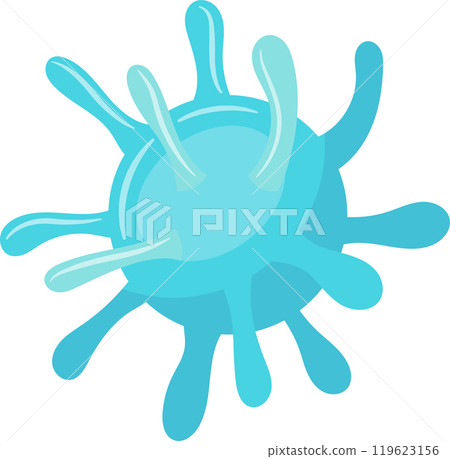 Microscopic view of a virus or bacteria spreading tentacles, potentially representing infection, disease, or a biological process 119623156