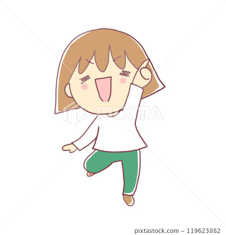 一個很高興指點的女孩 一個很高興指點的女孩 119623882