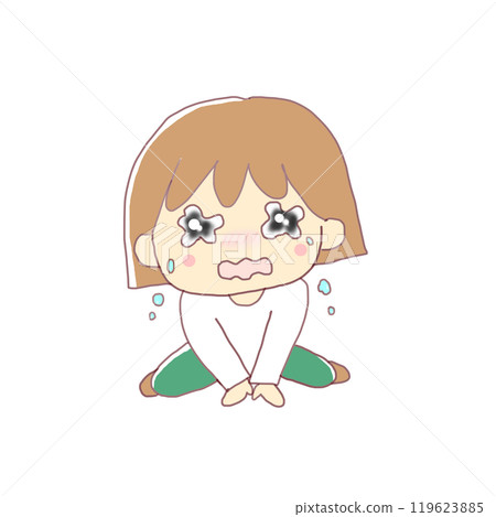 女孩坐著哭 女孩坐著哭 119623885