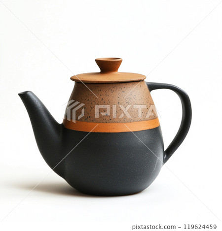 Modern design ceramic tea pot, isolated on pure white background 119624459