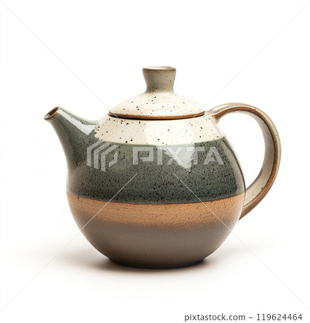 Modern design ceramic tea pot, isolated on pure white background 119624464