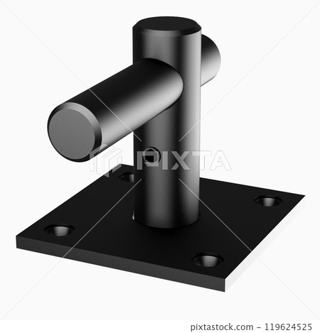 Object photo shoot of black metal door handles.  119624525