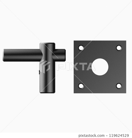 Object photo shoot of black metal door handles. Object photo shoot of black metal door handles. 119624529