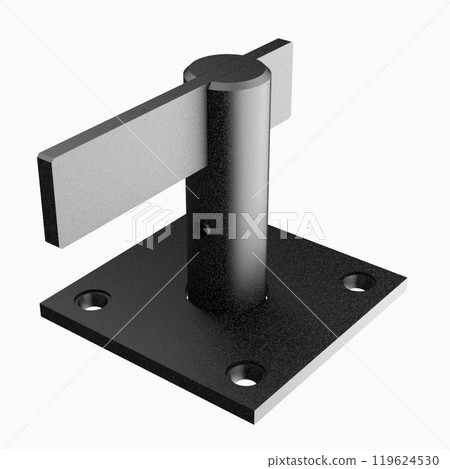 Object photo shoot of black metal door handles.  119624530