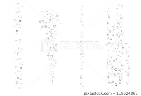 Oxygen air bubbles  flow  in water on white  background. 119624863
