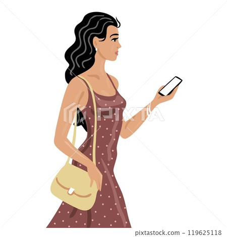 Young modern woman with a handbag 119625118