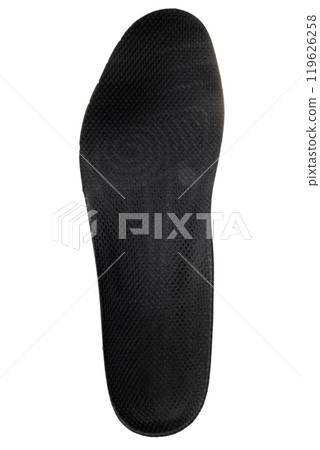 Close up of the outer surface of a shoe insole Close up of the outer surface of a shoe insole 119626258