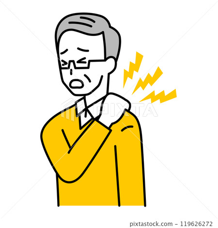 肩膀僵硬的老人 肩膀僵硬的老人 119626272