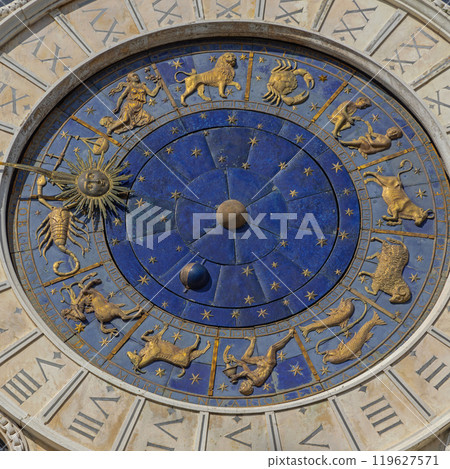Zodiac Clock Close up 119627571