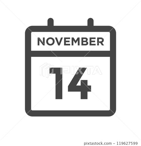 November 14 Calendar Day or Calender Date for Deadlines or Appointment 119627599