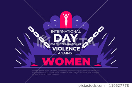 International day for the elimination of violence against women. Vector illustration of white ribbon symbol of violence against women. Suitable for banners, web, social media, greeting cards etc 119627778