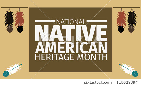 Native american heritage month. Vector banner, poster, card, content for social media with the text Native american heritage month 119628394