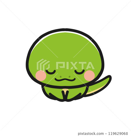 A snake sitting and bowing 119629068